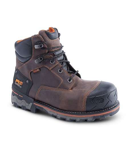 Men's Composite Toe Composite Plate Boondock Waterproof 6 inch Work Boots - Brown