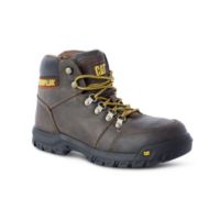 Caterpillar - CAT Bottes de travail en cuir à protection en acier pour hommes, Outline Brun foncé 11