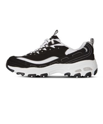 skechers black and white shoes