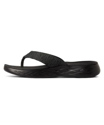 skechers on the go black flip flops