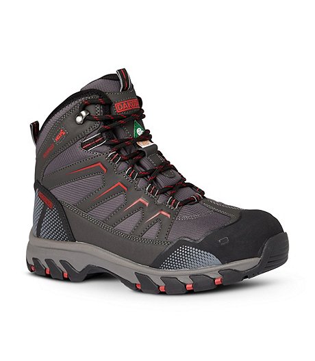 Men's Steel Toe Steel Plate Waterproof Mid Cut Safety Hiking Boots - Grey