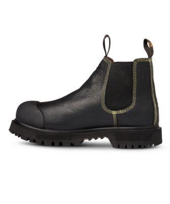 mens black leather slip on boots