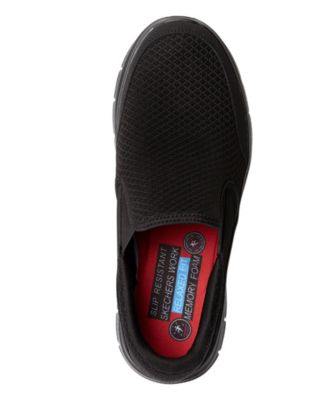 skechers men's black flex advantage slip resistant mcallen slip on