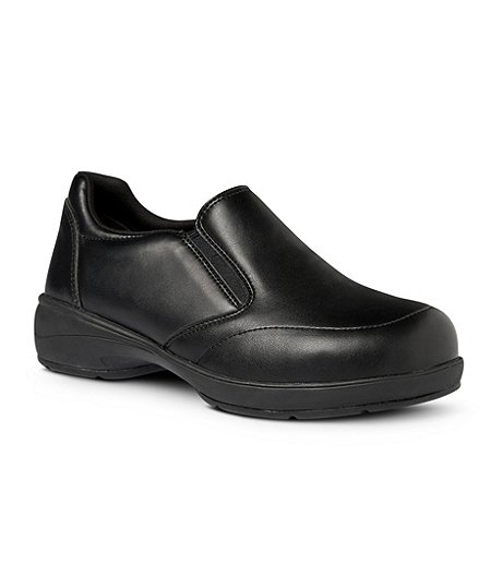Women's Britt Steel Toe Composite Plate Slip On Safety Shoes - Black ...