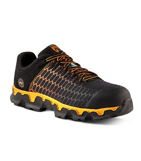 Men's Aluminum Toe Composite Plate Pro Powertrain Sport Ripstop Safety Work Shoes - Black/Orange
