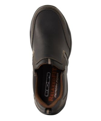 skechers mens black leather shoes