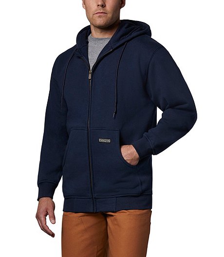 Men's Unlined Full Zip Kangaroo Pocket Hooded Sweatshirt