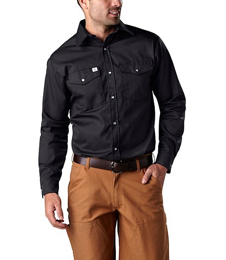 Men's Long Sleeve Poly Cotton Twill Snap Work Shirt