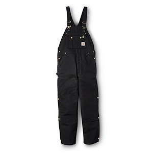 Men's R41 Zip-To-Thigh Quilt Lined Insulated Bib Overalls - Black | Mark's