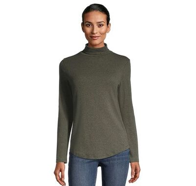 Women's Long Sleeve Fitted Turtleneck T-Shirt