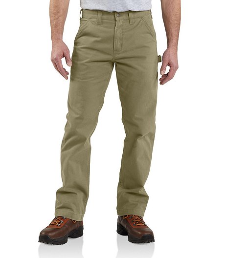 Men's Washed Twill Relaxed Fit Dungaree Work Pant - Khaki | Mark's