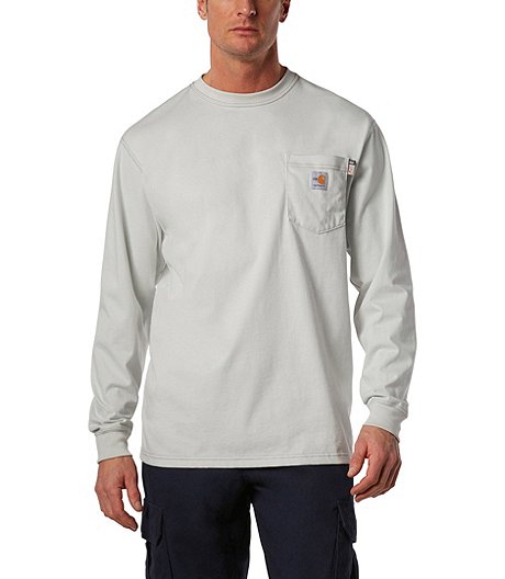 Men's Flame Resistant Force Cotton Long Sleeve Work T-Shirt - Light ...