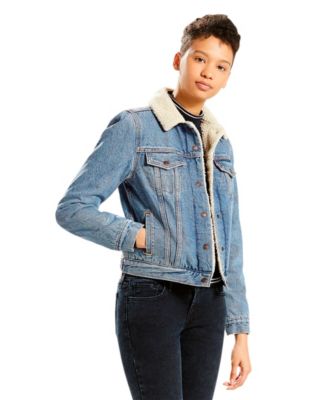 long sherpa trucker jacket levi's