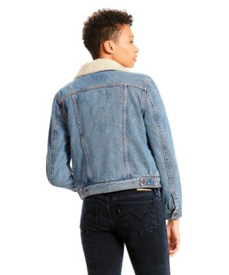 levi's women's original sherpa trucker denim jacket