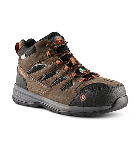 Chaussures de randonnée mi-haute de sécurité pour le travail étanches à l'eau avec protection en acier pour hommes Merrell, Windoc