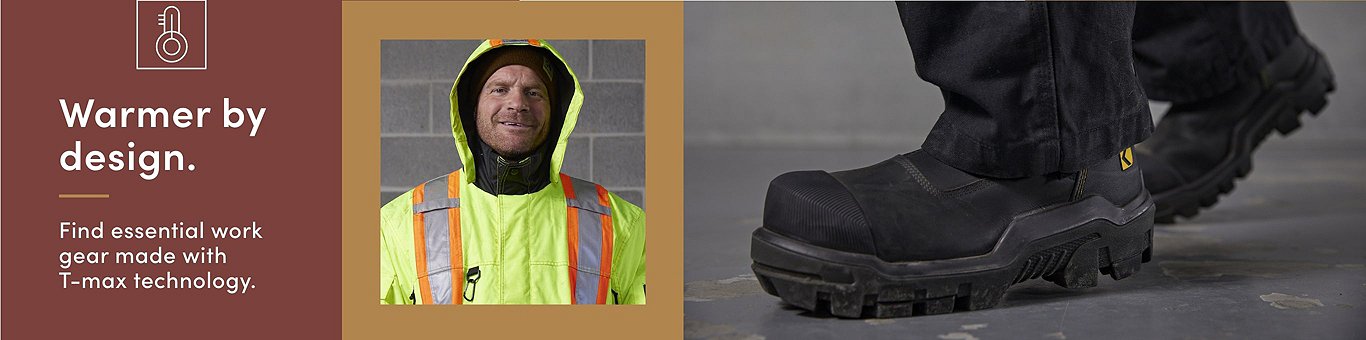 Warmer by design.  Find essential work gear made with T-max technology