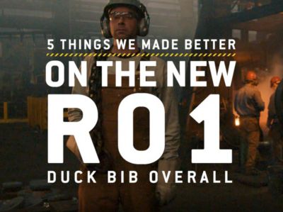 Thumbnail Carhartt Men's R01 Heavyweight Cotton Duck Bib Overalls - Black