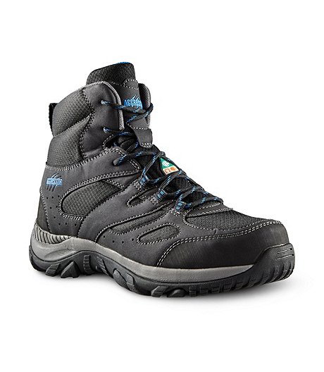 Women's Steel Toe Steel Plate Mid Cut Safety Hiker Safety Shoes - Black