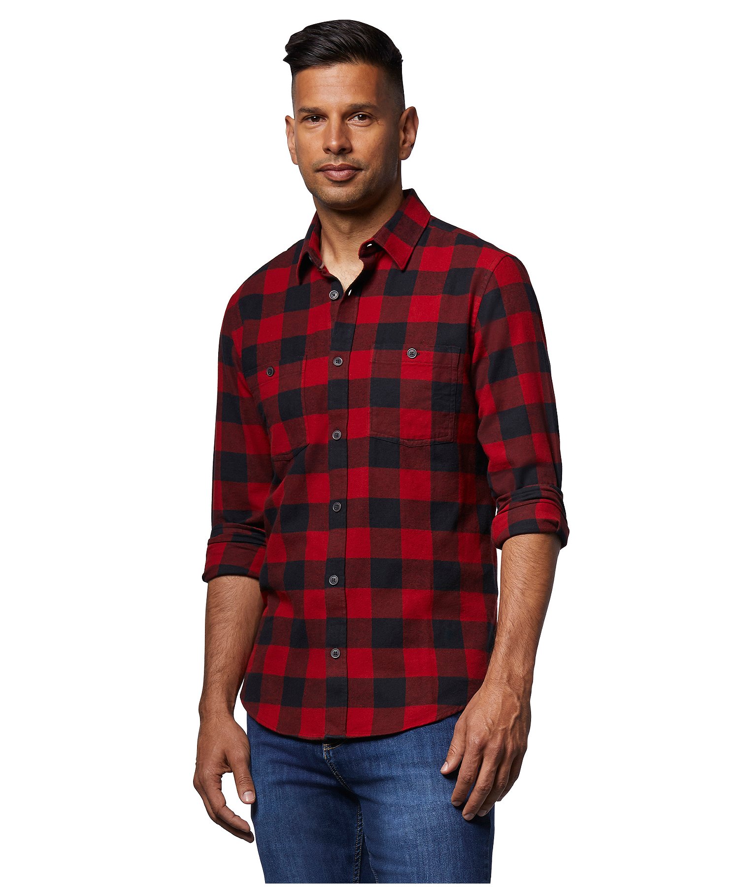 Men S Basic Flannel Shirt Modern Fit Mark S