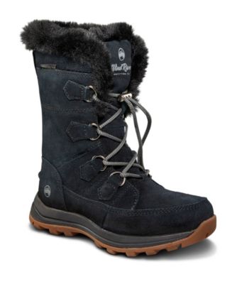 womens black leather snow boots