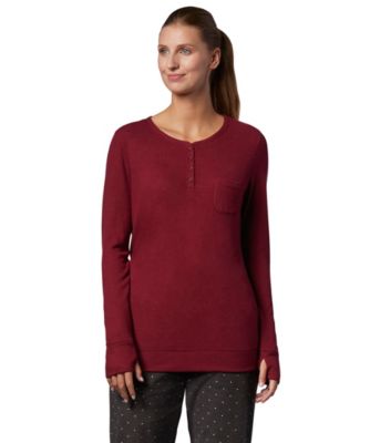 womens cozy henley sweatshirt