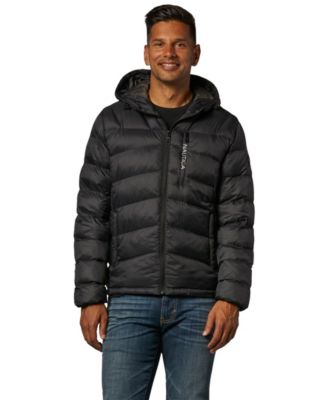 hooded lightweight puffer jacket