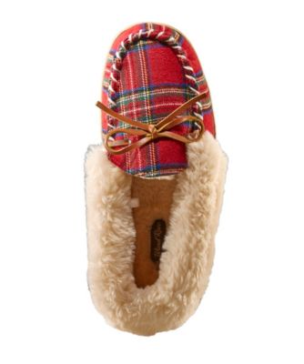 women's plaid moccasins