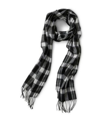 plaid black and white scarf