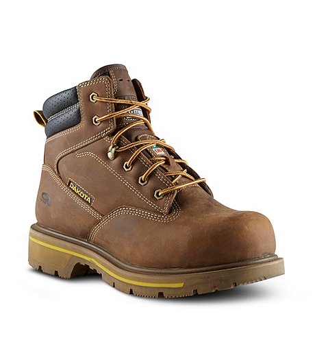 Men's Steel Toe Composite Plate 6114 Quad Comfort Freshtech 6 Inch Work Boots - Brown