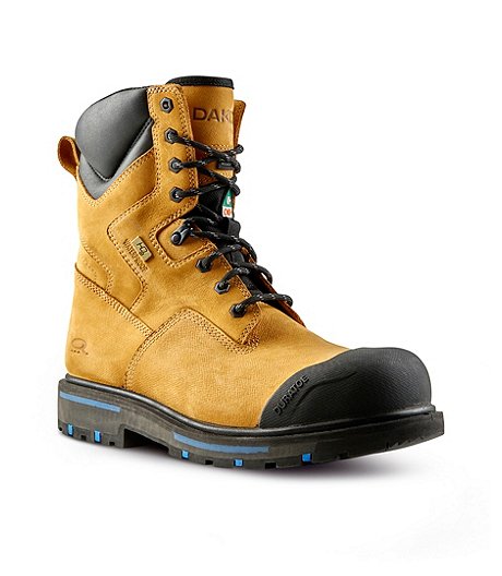 Men's 8522 8 Inch Steel Toe Steel Plate Quad Comfort Work Boots - Wheat