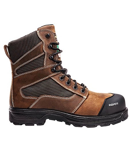 Men's 8 Inch Compososite Toe Composite Plate Work Boots Brown - ONLINE ONLY