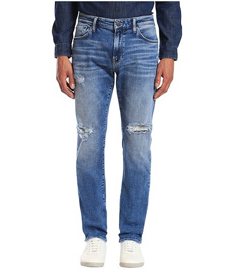 Men's Marcus Regular Rise Slim Straight Jeans With Destruction - Medium Wash