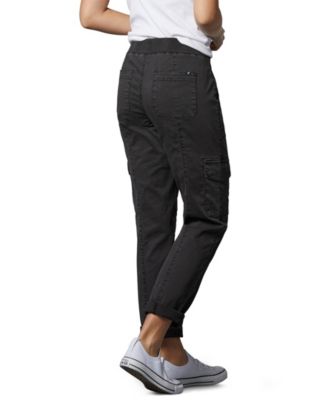 women's black stretch cargo pants