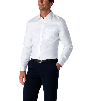 Men's Denver Hayes Modern Fit Long-Sleeve Never Iron Dress Shirt White Medium / Regular Men's Denver Hayes Modern Fit Long-Sleeve Never Iron Dress Shirt White Medium / Regular
