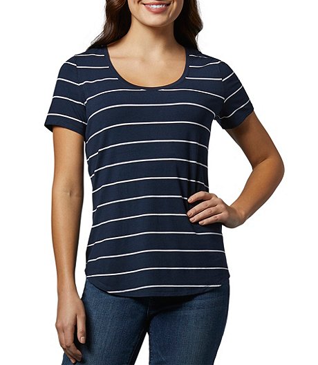 Women's Relaxed Scoop Neck T-Shirt - Stripe | Mark's