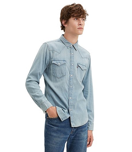 Men's Barstow Cotton Twill Classic Fit Long Sleeve Western Shirt | L ...