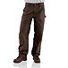 Men's Washed Duck Loose Fit Double Front Mid Rise Dungaree Work Pants - Dark Brown