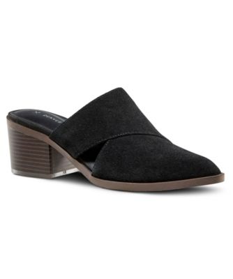 womens black slip on mules