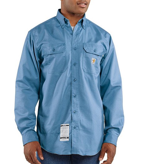 Chemise ignifuge en sergé boutonnée sur le devant avec poches à rabat pour hommes