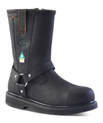 black steel toe pull on boots