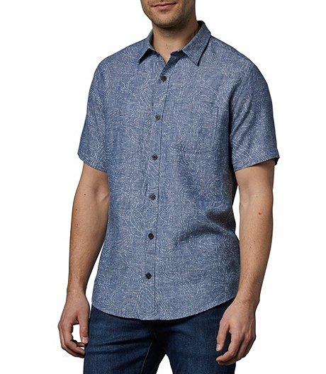 Men's Printed Hemp Modern Fit Short Sleeve Shirt | Mark's