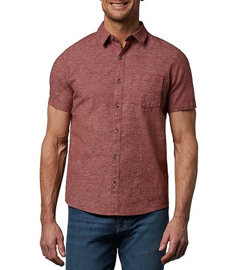 Men's Short Sleeve Stretch Shirt - Modern Untucked Fit | Mark's