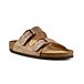 Men's Tofino Leather Wide Bucke Strap Slip On Sandals -Brown