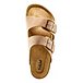 Men's Tofino Leather Wide Bucke Strap Slip On Sandals -Brown