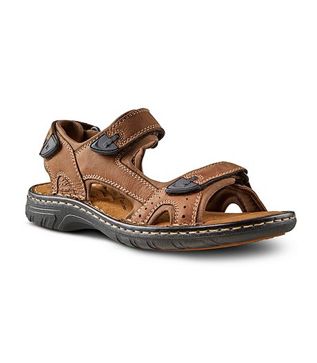 Men's Parkdale FRESHTECH Leather Adjustable Straps Sandals - Brown