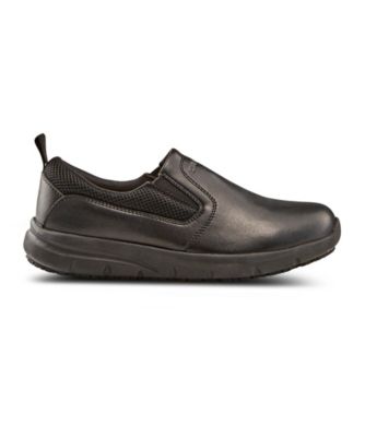 womens black leather non slip shoes