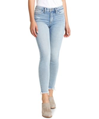 womens silver skinny jeans