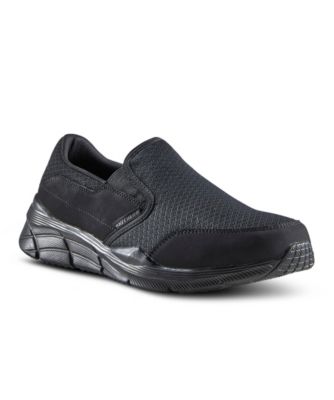 mens skechers black slip on shoes