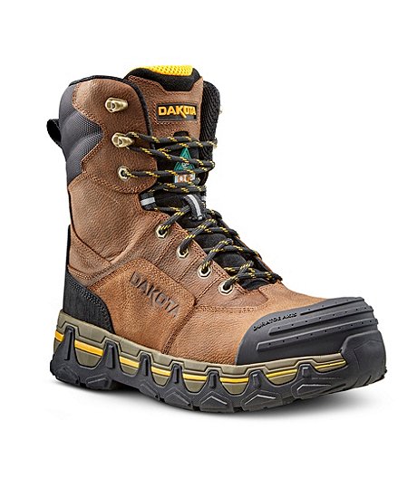 Men's 8 Inch Composite Toe Steel Plate 8550 Work Boots - Brown