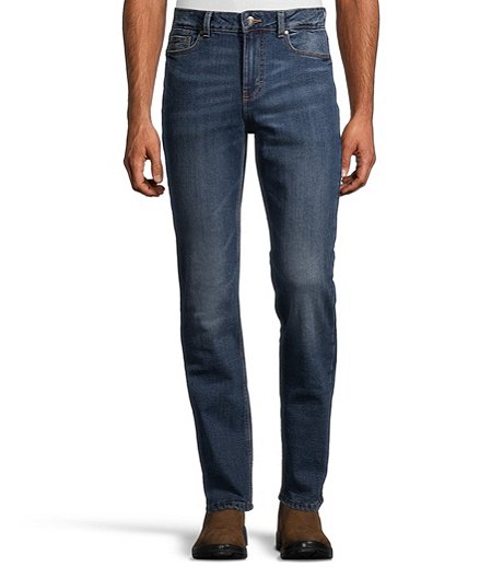 Men's Warm T-Max HEAT Stretch Fleece Lined Straight Fit Jeans - Dark Wash 